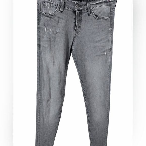 Flying Monkey Denim - Flying Monkey Womens Hi Rise Gray Charcoal Distressed Denim Jeans Sz 28